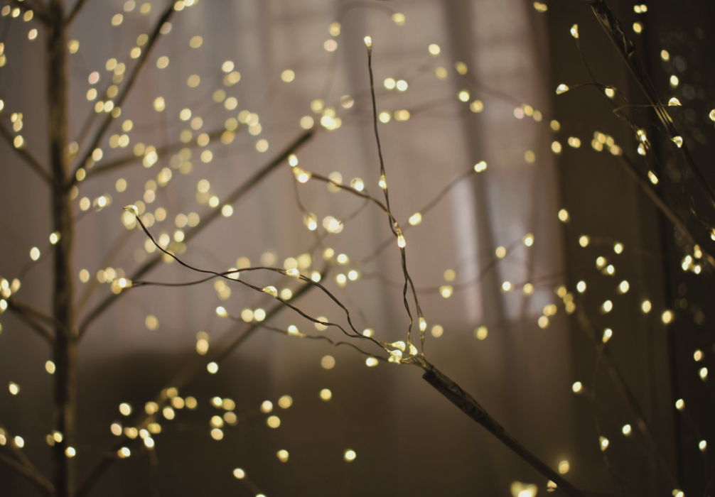 Albero di Natale LED Nanoled Luce Calda Struttura metallo dorato