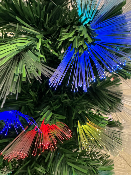 Albero di natale con Fibre Ottiche RGB Multicolore Alberello con Luci LED e Giochi di Luce
