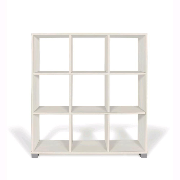 Libreria in legno Bianco nordico 90x24x99,5H cm Scaffale Mobiletto 9 Ripiani ART.109B