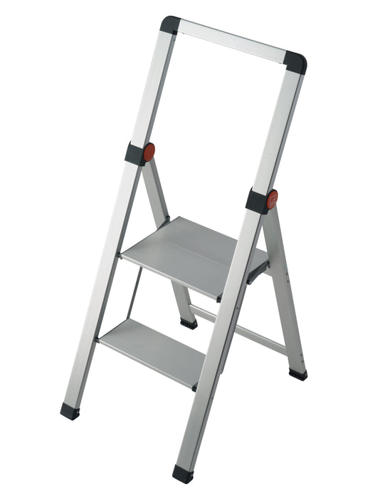 Sgabello Scala Salvaspazio in Alluminio con Gradini Antiscivolo Leggero e Sottile Portata 150 kg