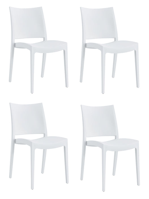 Set 4 Sedie Impilabili Moderne e di Design in polipropilene da Giardino e Cucina