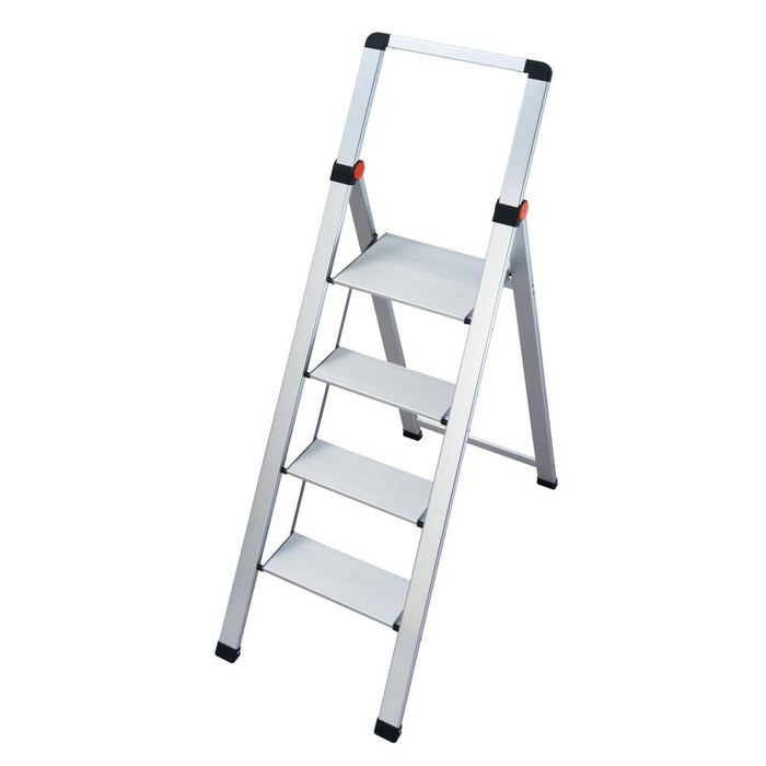 Sgabello Scala Salvaspazio in Alluminio con Gradini Antiscivolo Leggero e Sottile Portata 150 kg