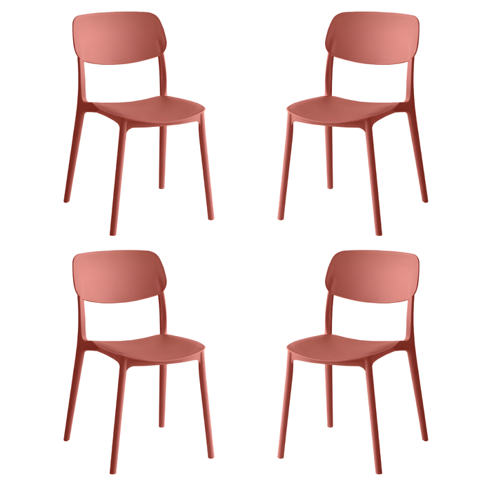 Sedia impilabile da pranzo in Polipropilene 40x39x78 cm Leggera per interni ed esterni Modello SUN