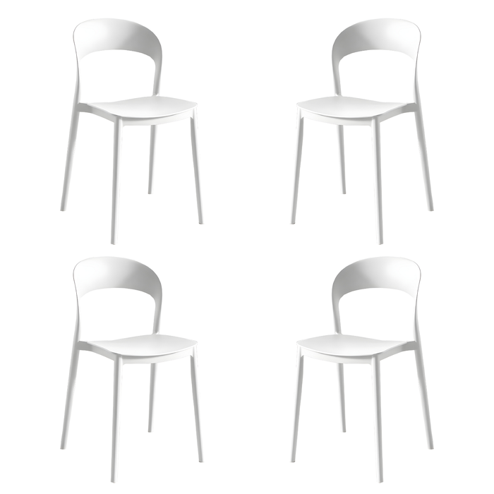 Sedia impilabile da cucina in Polipropilene 40x39x78 cm Leggera per interni ed esterni Modello LUNA