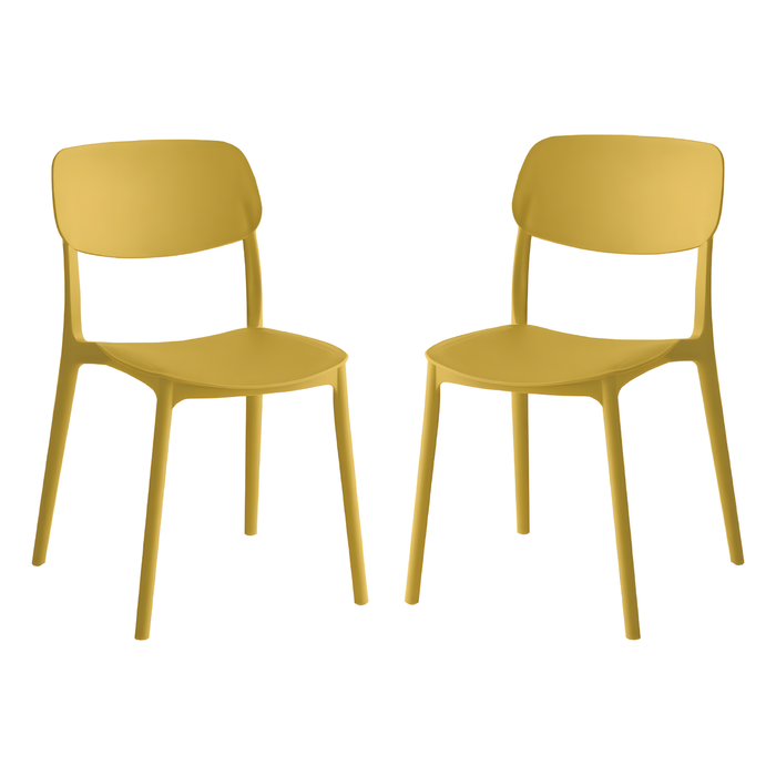 Sedia impilabile da pranzo in Polipropilene 40x39x78 cm Leggera per interni ed esterni Modello SUN