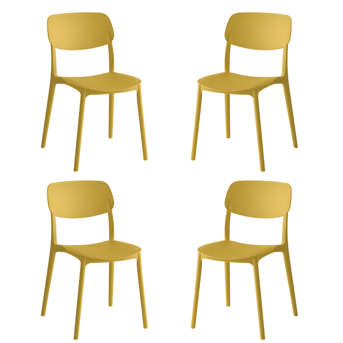 Sedia impilabile da pranzo in Polipropilene 40x39x78 cm Leggera per interni ed esterni Modello SUN