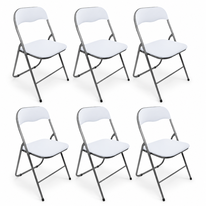 Set 6 Sedie Pieghevoli Richiudibili Apri e chiudi imbottite Salvaspazio in Acciaio