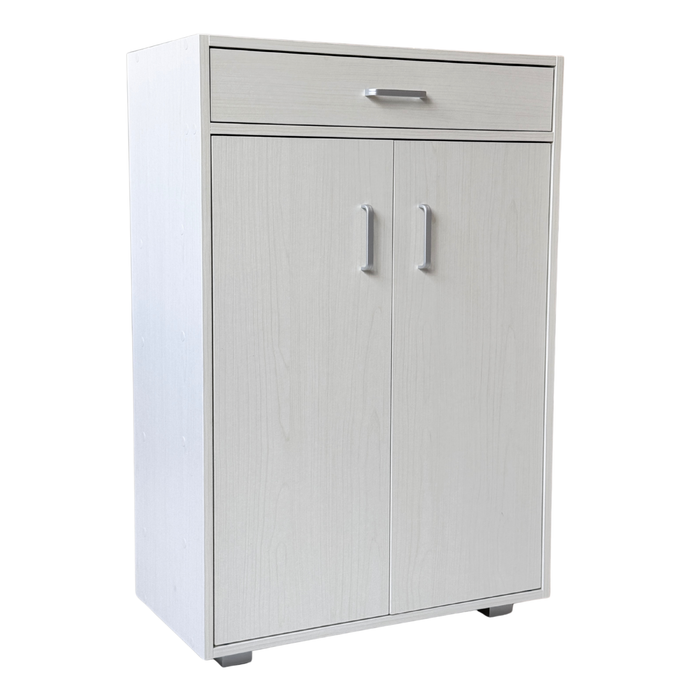 Scarpiera 4 ripiani, 2 ante, 1 cassetto in Legno melaminico 63x33x95H cm con Ripiani inclinati