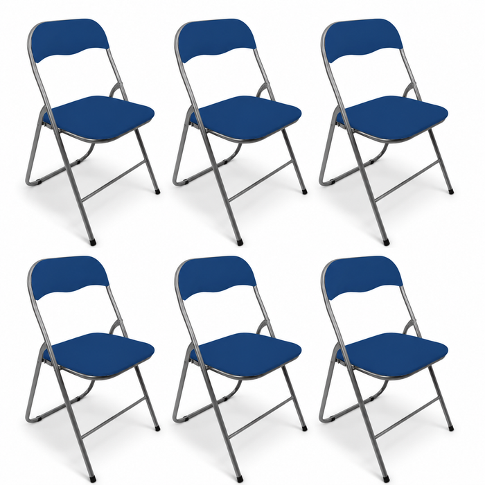 Set 6 Sedie Pieghevoli Richiudibili Apri e chiudi imbottite Salvaspazio in Acciaio