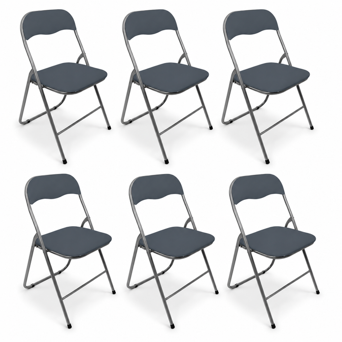 Set 6 Sedie Pieghevoli Richiudibili Apri e chiudi imbottite Salvaspazio in Acciaio