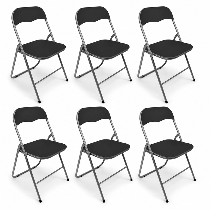 Set 6 Sedie Pieghevoli Richiudibili Apri e chiudi imbottite Salvaspazio in Acciaio