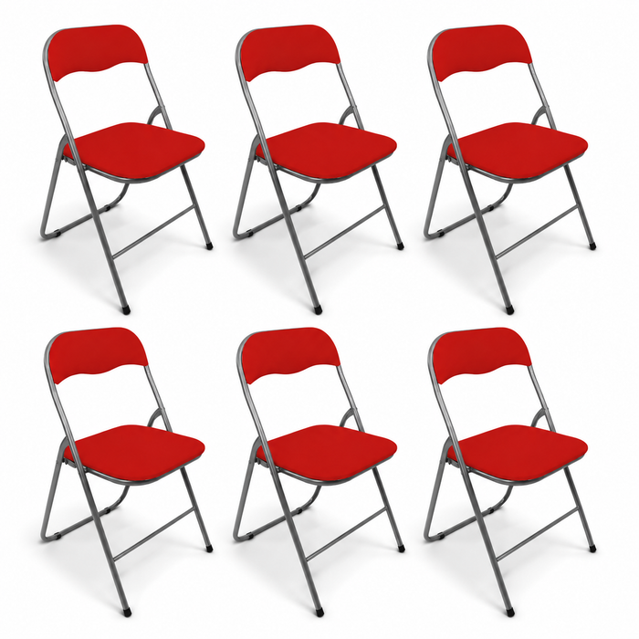 Set 6 Sedie Pieghevoli Richiudibili Apri e chiudi imbottite Salvaspazio in Acciaio