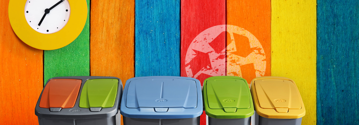 Pattumiera Bidone Secchio Contenitore per Raccolta Differenziata in Plastica Componibile