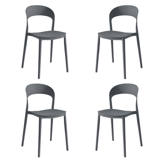 Sedia impilabile da cucina in Polipropilene 40x39x78 cm Leggera per interni ed esterni Modello LUNA