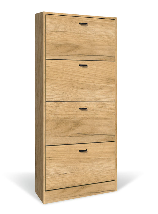 Scarpiera in Legno 4 Ante colore ROVERE Nodato Mobiletto 24 Paia 63x24x150H cm