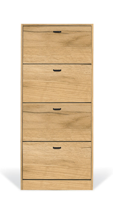 Scarpiera in Legno 4 Ante colore ROVERE Nodato Mobiletto 24 Paia 63x24x150H cm