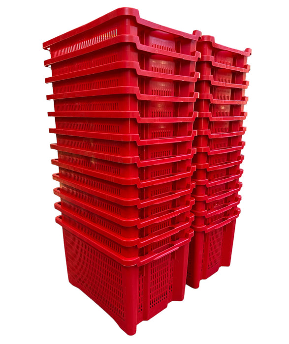 Cassetta agricola ortofrutta Salvaspazio in polietilene HDPE 52x29x42H cm Fondo Forato e chiuso