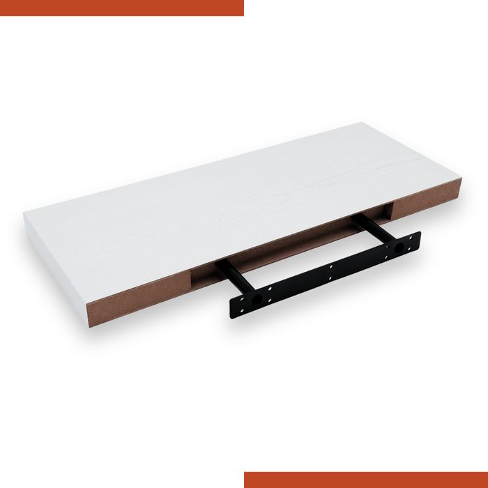 Mensola Sospesa da Muro in Legno MDF con Staffa a Scomparsa | Supporto Invisibile per Cucina Bagno Soggiorno