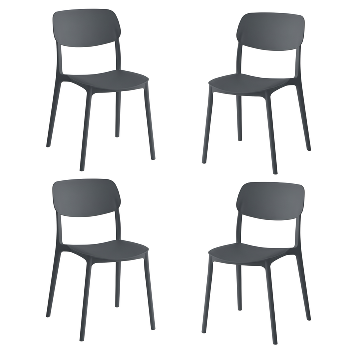 Sedia impilabile da pranzo in Polipropilene 40x39x78 cm Leggera per interni ed esterni Modello SUN