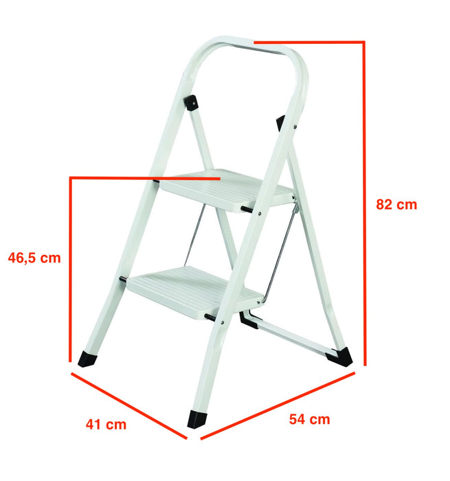 Sgabello Scala Domestica pieghevole in acciaio salvaspazio antiscivolo con gradini spaziosi