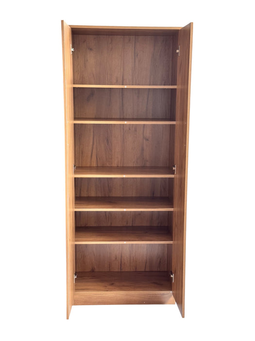 Armadio Multiuso in Legno Melaminico 2 Ante Chiusura Rallentata 5 Ripiani P38xL71x182H cm