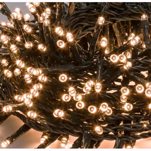 Serie Luci Natale 480 Led Bianco Caldo Giochi Luce Filo 26 mt Uso Esterno D1992