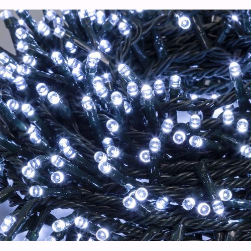 Serie Luci Natale 960 Led Bianco Ghiaccio Giochi Luce 50 mt Uso Esterno D2854