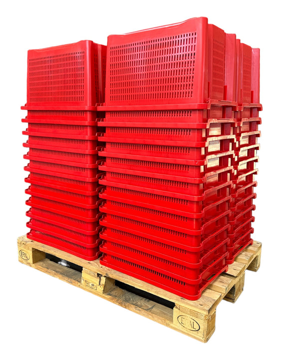 Cassetta agricola ortofrutta Salvaspazio in polietilene HDPE 52x29x42H cm Fondo Forato e chiuso