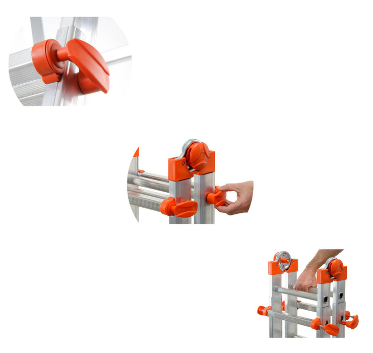 Scala Telescopica Multifunzione in Alluminio Professionale Leggera e Robusta Altezza Regolabile Made in Italy Certificata EN131-4