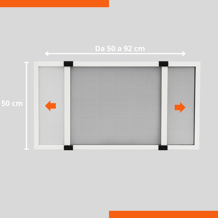 Zanzariera Fibra di vetro con Telaio estensibile alluminio Grigio per Finestre
