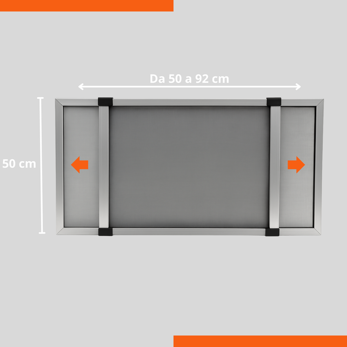 Zanzariera Fibra di vetro con Telaio estensibile alluminio Grigio per Finestre