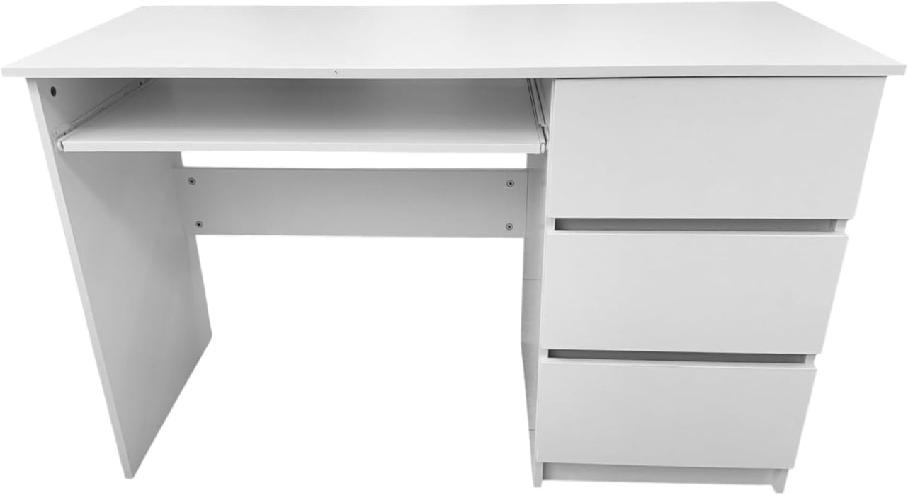 Scrivania in Legno Melaminico con 3 Cassetti e Vano Porta Tastiera L120xP50x75H cm