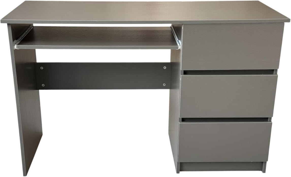 Scrivania in Legno Melaminico con 3 Cassetti e Vano Porta Tastiera L120xP50x75H cm