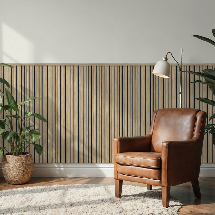 Pannello decorativo in PVC da parete con doghe effetto legno 30x120 cm, conf. 10 pezzi