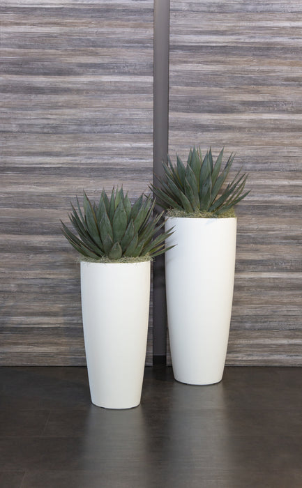 Vaso a Colonna in Plastica Opaca con contenitore cachepot estraibile