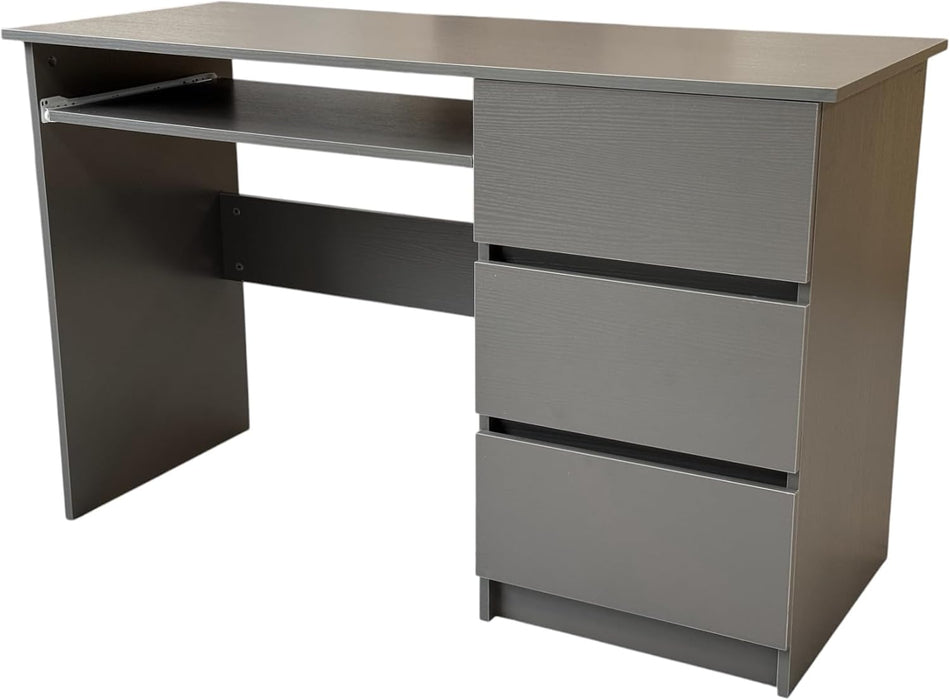 Scrivania in Legno Melaminico con 3 Cassetti e Vano Porta Tastiera L120xP50x75H cm