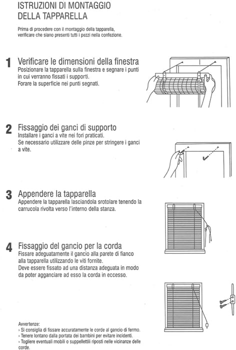 Tapparella a rullo Listelli di Bambù Midollino bordo in cotone Marrone Chiaro