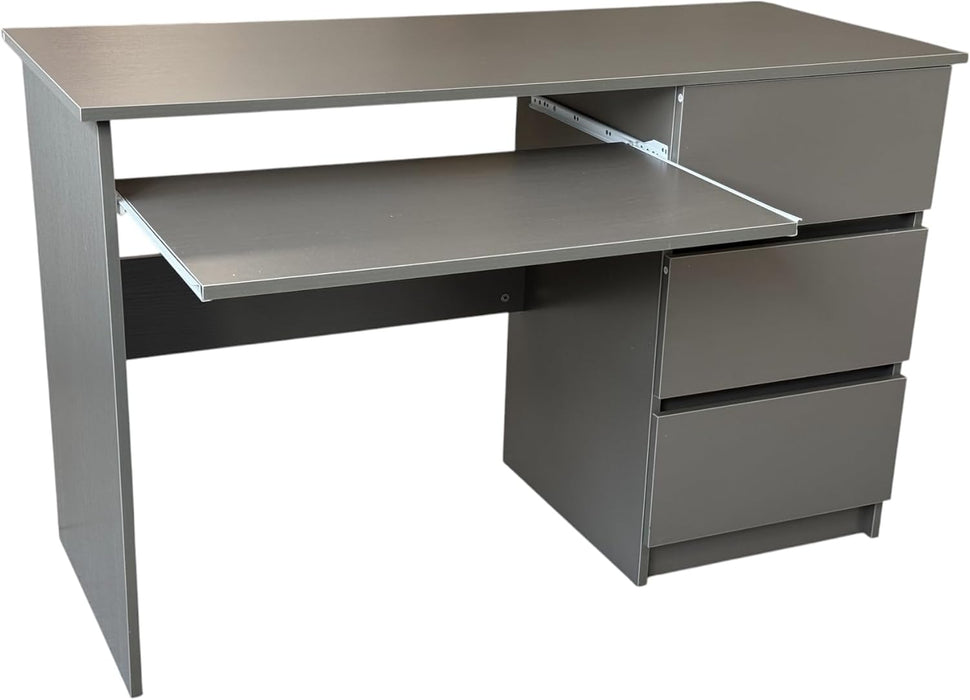 Scrivania in Legno Melaminico con 3 Cassetti e Vano Porta Tastiera L120xP50x75H cm