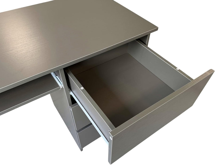 Scrivania in Legno Melaminico con 3 Cassetti e Vano Porta Tastiera L120xP50x75H cm