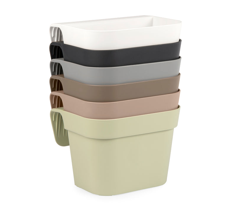 Vaso da Balcone 38x15x18H cm Balconiera Cassetta per Ringhiere e Parapetti