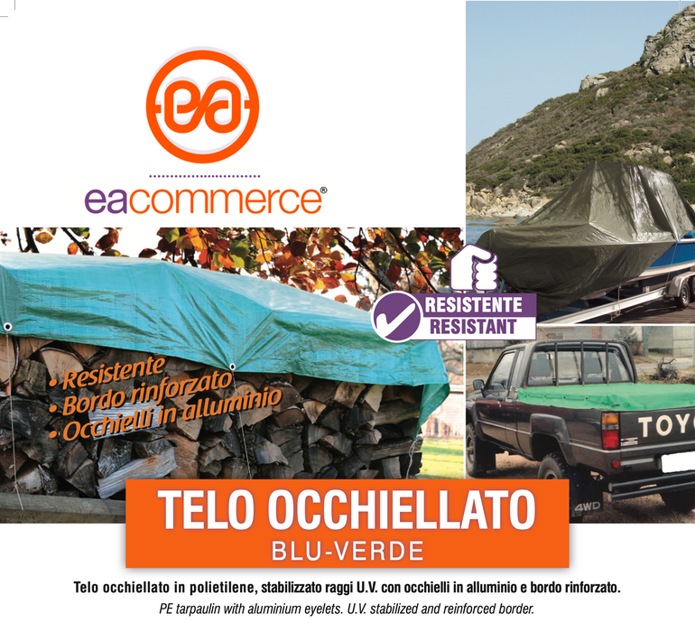 Telone Impermeabile P-Line 8'x10′ – 10 Mil – Verde/nero – Copertura Multiuso - Foto 3