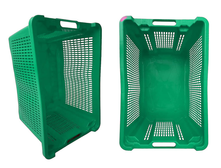 Cassetta agricola ortofrutta Salvaspazio in polietilene HDPE 52x29x42H cm Fondo Forato e chiuso