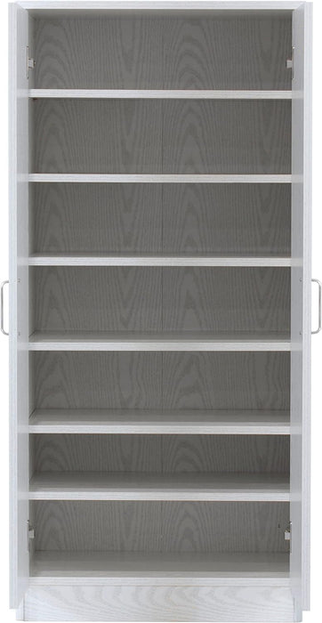 Mobile Armadio Multiuso in Legno 2 Ante 6 Ripiani colore Bianco Nordico 55x36x108H cm