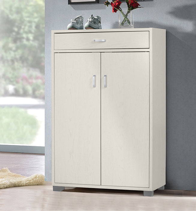 Scarpiera 4 ripiani, 2 ante, 1 cassetto in Legno melaminico 63x33x95H cm con Ripiani inclinati