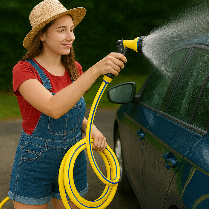 Tubo innaffio per irrigazione 6 strati antitorsione Giallo Flessibile antialga