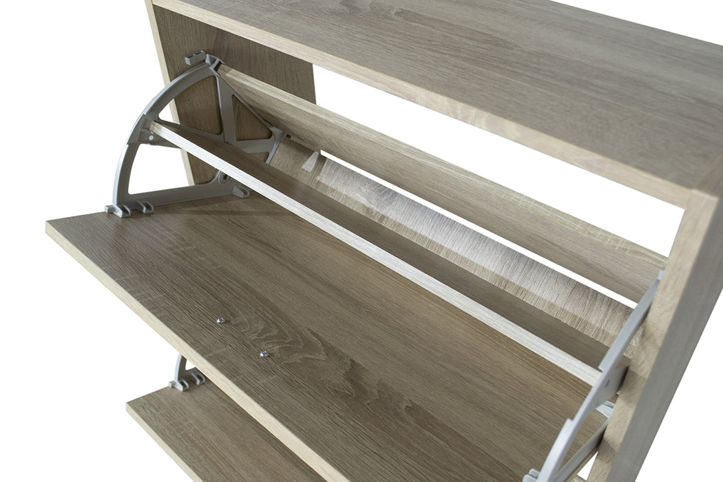 Scarpiera in Legno 2 Ante colore ROVERE Mobiletto 12 Paia 63x24x80H cm