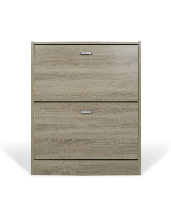 Scarpiera in Legno 2 Ante colore ROVERE Mobiletto 12 Paia 63x24x80H cm