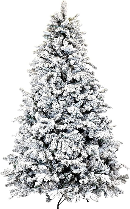 Albero di Natale Kensington Floccato Innevato PE+PVC Superfolto Effetto Neve