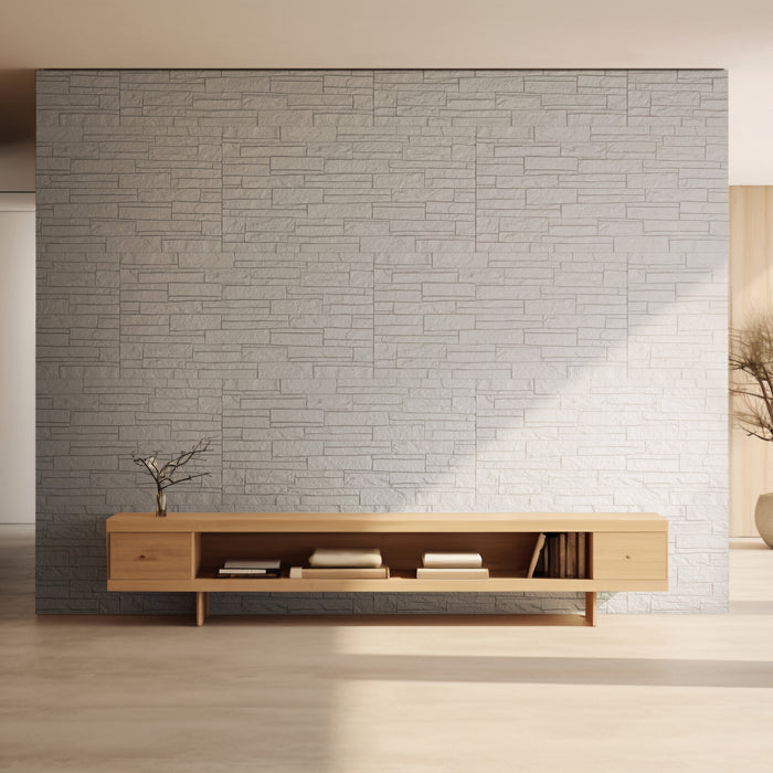 Set 4 pezzi Pannelli a muro 3D in poliuretano effetto pietra 120x60x2,5 cm resistente umidità