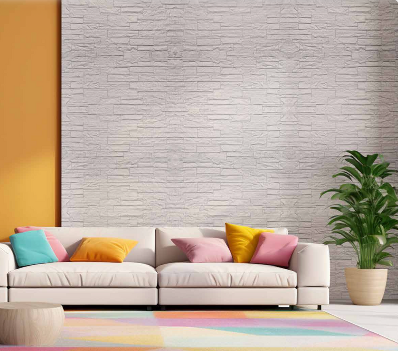 Set 4 pezzi Pannelli a muro 3D in poliuretano effetto pietra 120x60x2,5 cm resistente umidità